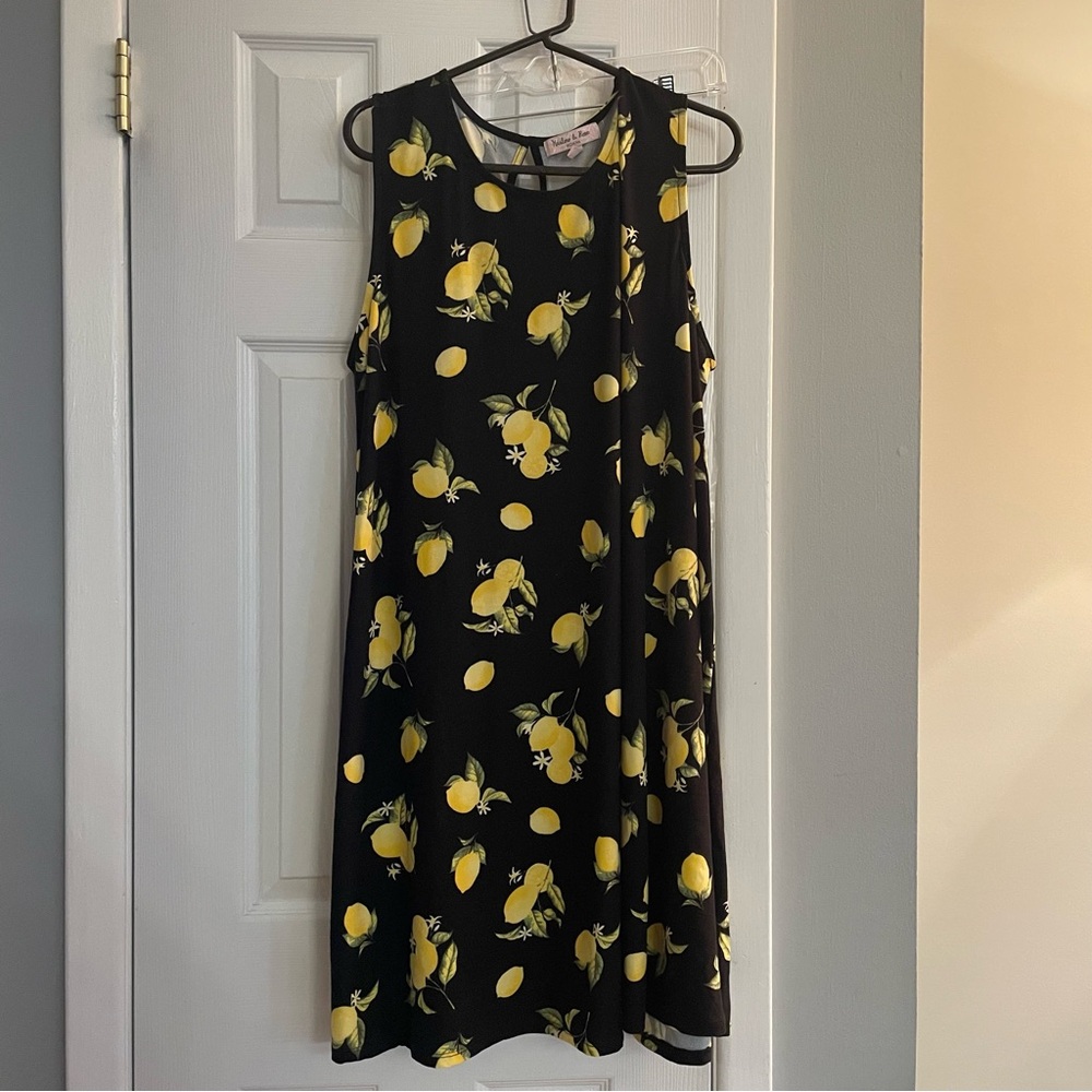 Lemon Print Sleeveless Dress